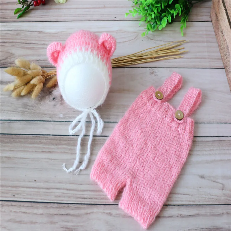 Новый Стильный вязаный для новорожденных капот и комбинезон девочек мальчиков