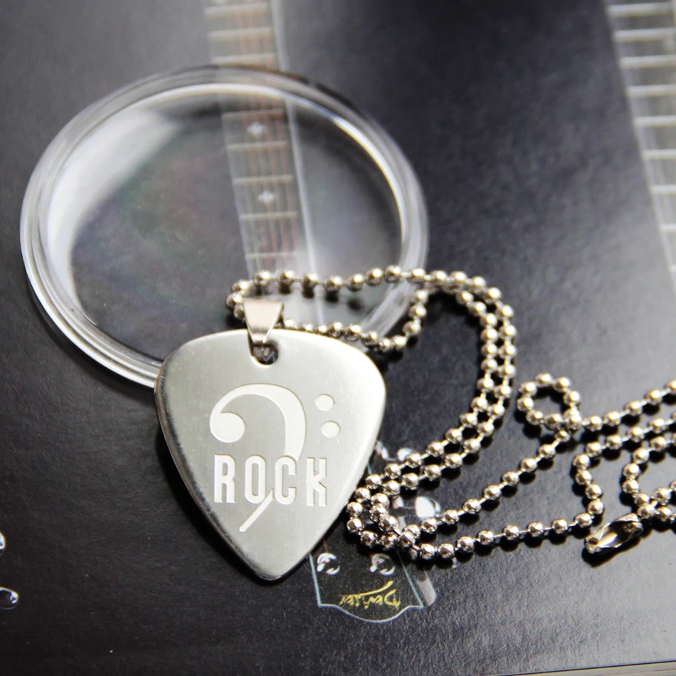 Металлическое ожерелье из нержавеющей стали|guitar plectrum|bass guitar plectrumsguitar pick necklace |