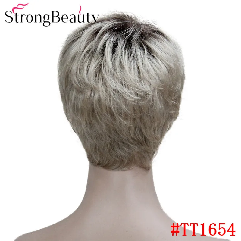 TT1654 StrongBeauty, короткие прямые парики, синтетические волосы с небольшим монофиламентом, объемные натуральные парики с челкой, 4 цвета на выбор - Цвет: TT1654