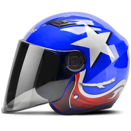 Мотоциклетный шлем Casco Moto 3/4 шлем с открытым лицом скутер Casco Moto rbike Capacete модульный откидной шлем - Цвет: Blue star