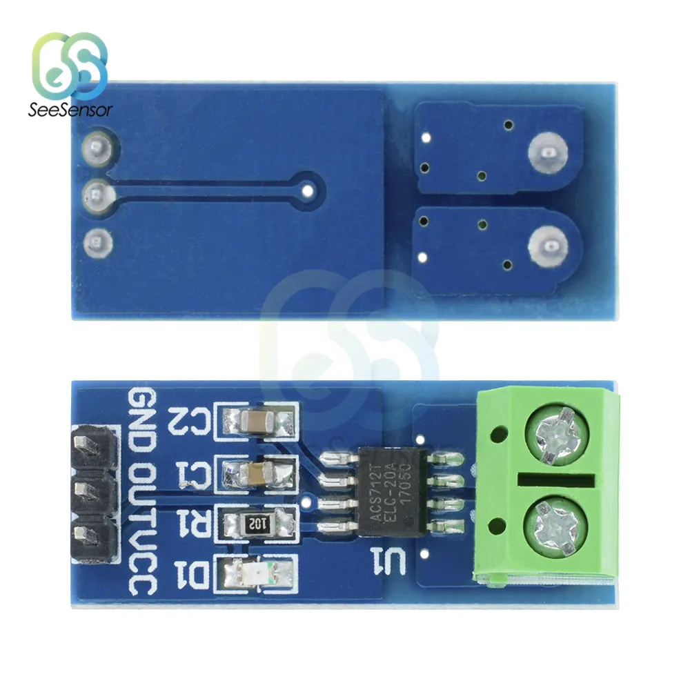 ACS712 5A 20A 30A диапазон Холла ток плата для монтажа сенсорных модулей ACS712ELC-20A Pin 5 В мощность индикаторная доска DIY Электронные Наборы