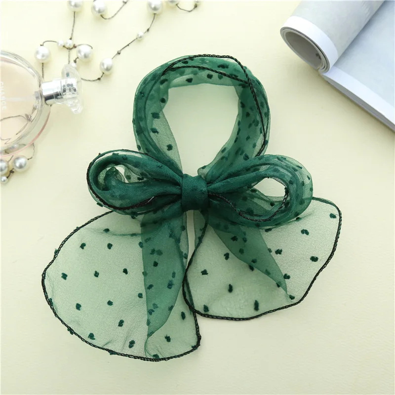 LJ19-Dark green Новинка года. Детский шарф для выступлений. Однотонные шарфы ярких цветов. Женские шарфы из шелка и органзы и шифона - Цвет: LJ19-Dark green