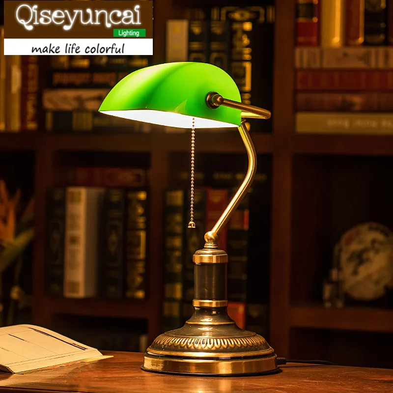 Новинка 2018 Ретро Настольная Медная настольная лампа Qiseyuncai с промышленным