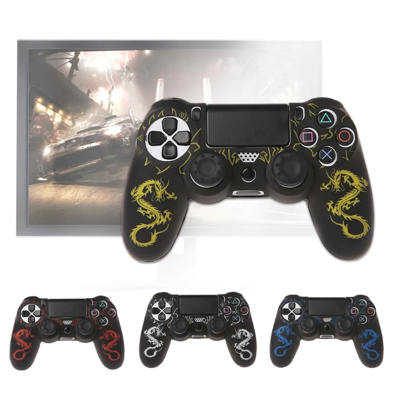 New Chinese Dragons Silicone Cover Protection Case for SONY playstation 4 PS4 Controller Skin