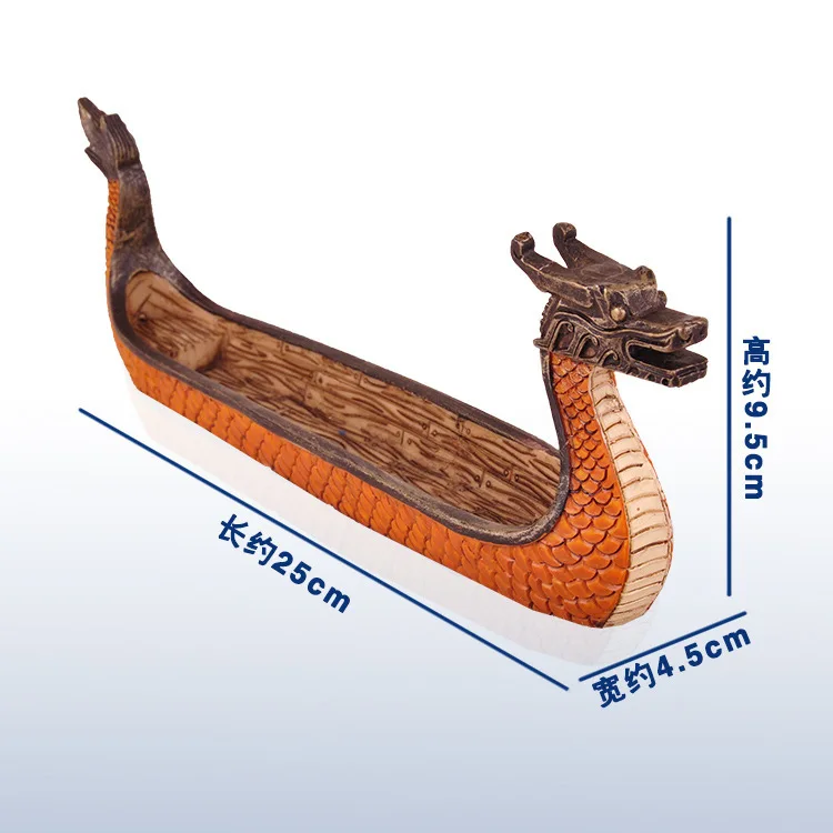 Юго Восточная Азия Дракон лодка ладана доска ремесла коробка курильница тарелка