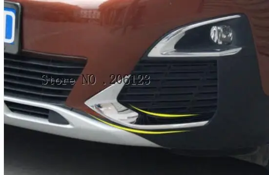 Для peugeot 3008 3008GT ABS яркий хромированный передний противотуманный светильник, противотуманный светильник, лампа для век, Накладка для бровей, 2 шт