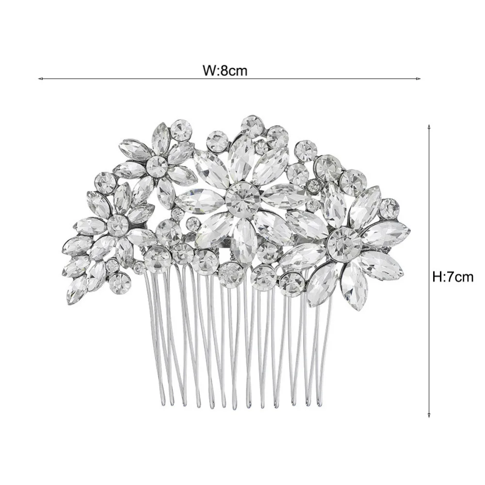 2020 Модные женские гребни для волос из сплава Стразы с кристаллами украшения
