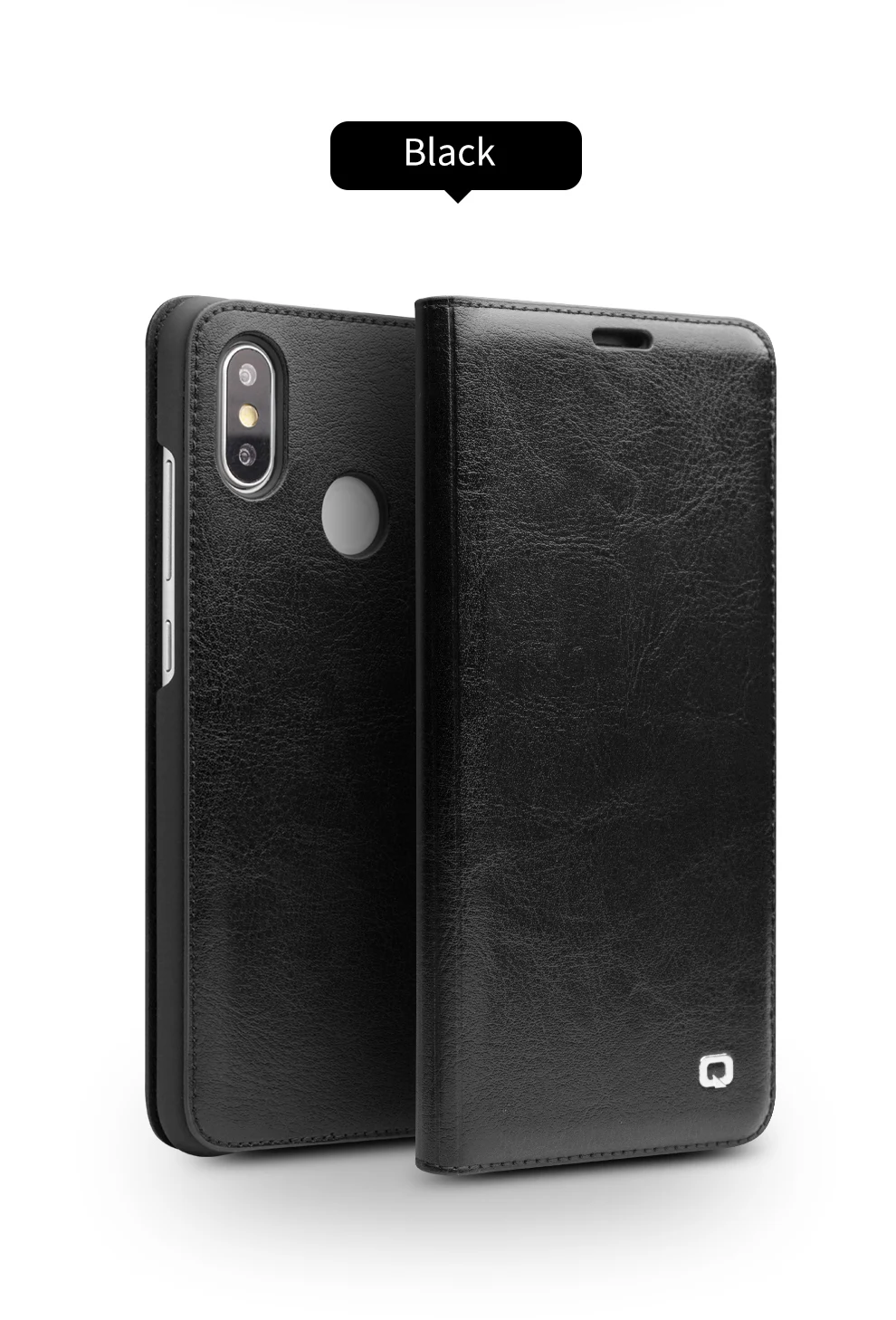 QIALINO Чехол-книжка из натуральной кожи с отделением для карт для Xiaomi mi 8, винтажный Чехол ручной работы с полной защитой для телефона Xiao mi 8 6,21 дюймов