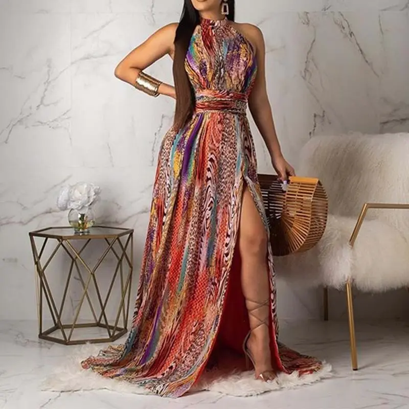 Летний сексуальный клуб в африканском стиле большие размеры зеленые вечерние