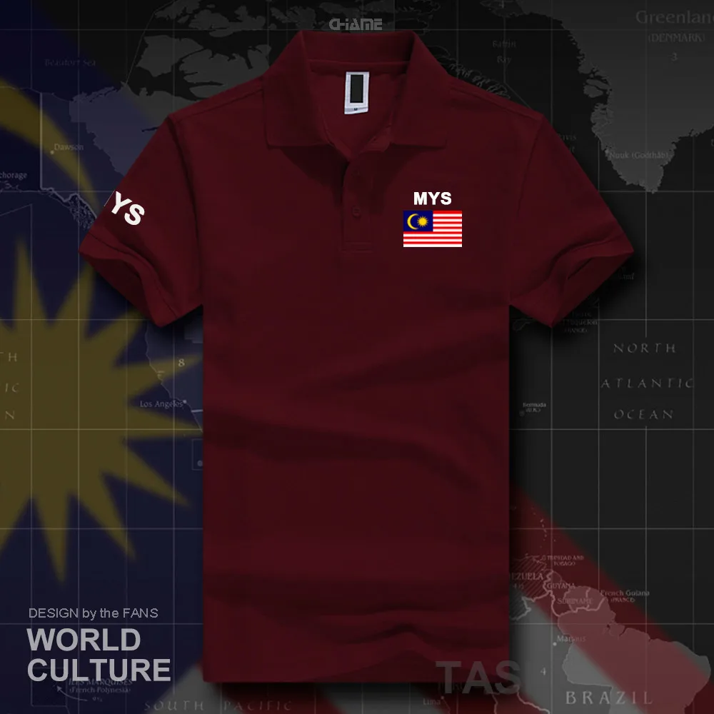 Малазийские мужские рубашки поло с коротким рукавом белые брендовые принтом для