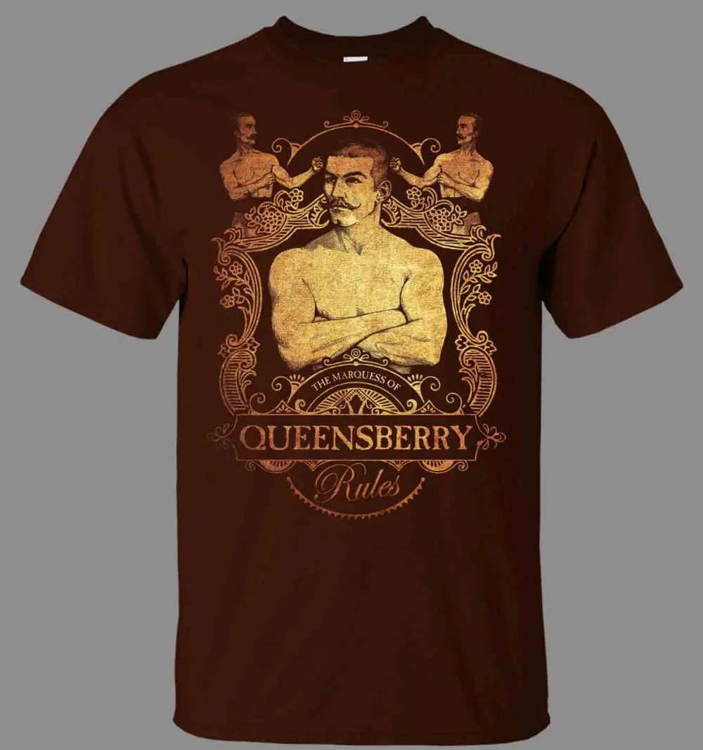 Футболка Queensberry Rules Boxer-черная модная повседневная футболка с коротким рукавом из