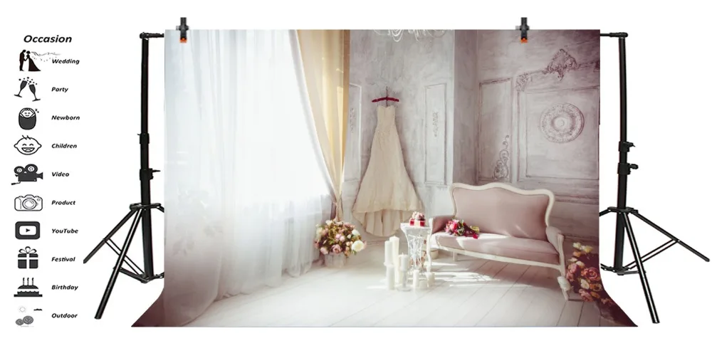 Laeacco Boudoir Curtain Dress Sofa Flowers Candle Photography Background Customized Photographic Backdrops For Photo Studio | Электроника