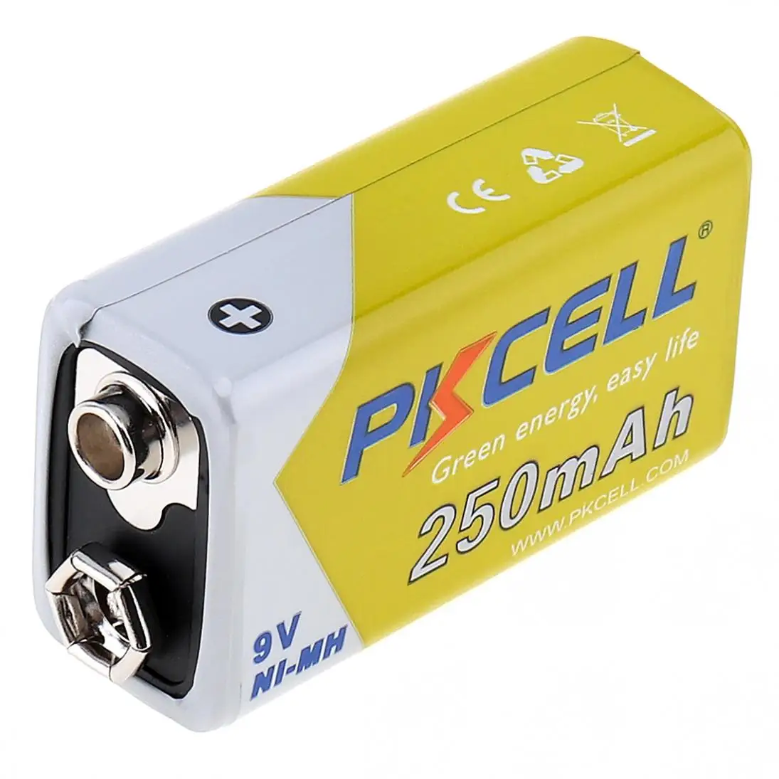Pkcell 9V 6F22 250 мА/ч, металл-гидридных или никель Перезаряжаемые Батарея с 1000 цикла для мультиметр/Беспроводной микрофон отображаются индикаторы хронографа, будильника
