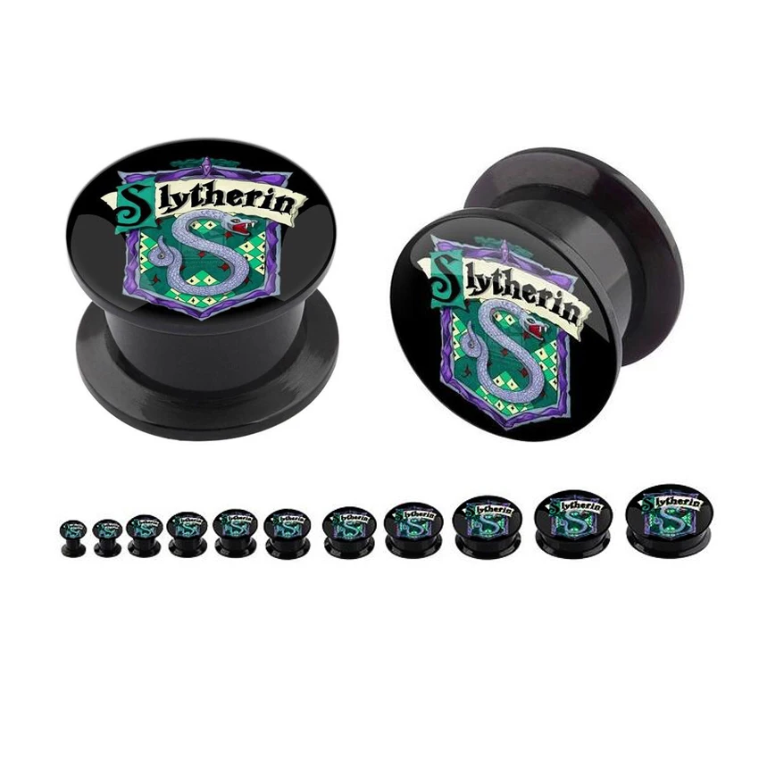 1 пара распродажа H. Гарри Поттера слизистый гребень акрил логотип штекер уха Gauegs