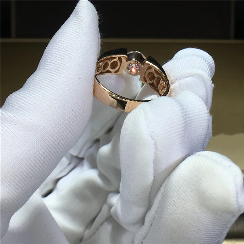 18 K 750Au золото Moissanite алмаз мужское кольцо D Цвет VVS с национальным сертификатом MO-002