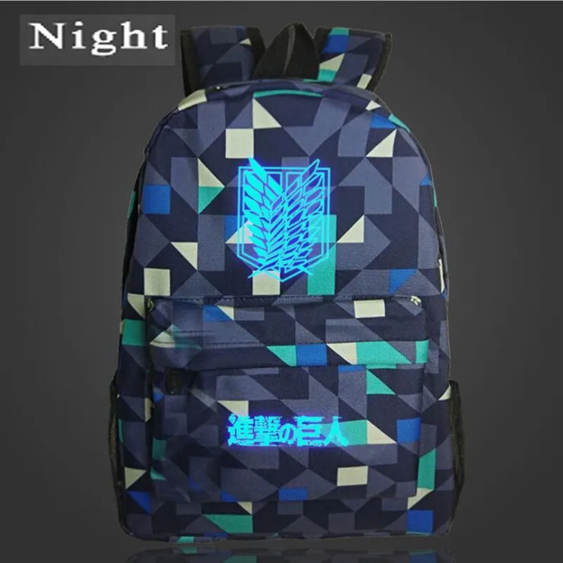 Светящийся в темноте рюкзак атака на Титанов японское аниме-Принт мультяшный
