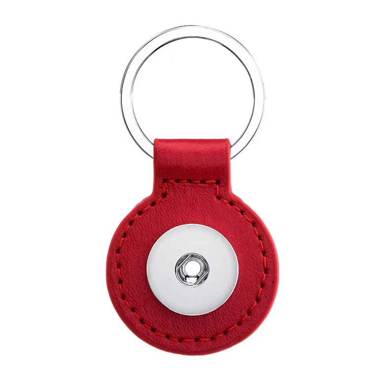 Новинка PJ8010 круглые цветные защелкивающиеся брелоки из натуральной кожи простой