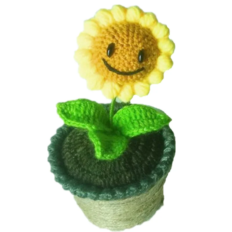 Creative Design INS Hot Sale Fashion Handmade Knitted Yarn Artificial Sunflower Lovely Girls Home Desk / Living Room Decorations | Дом и сад