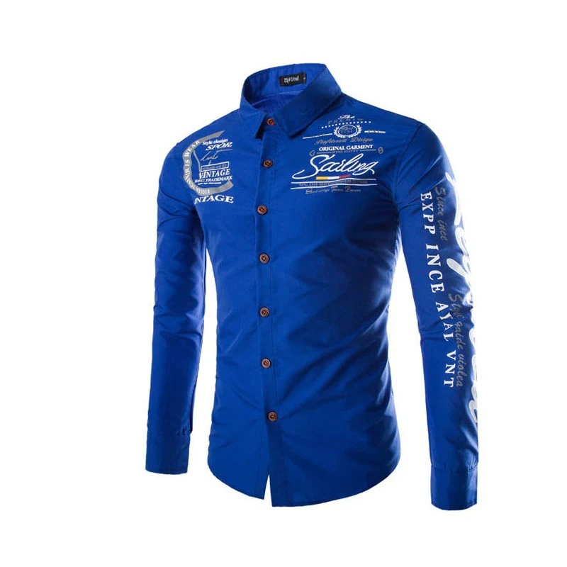 Мужской костюм ZOGAA шерстяной облегающий с длинным рукавом и принтом 2018 | Мужская