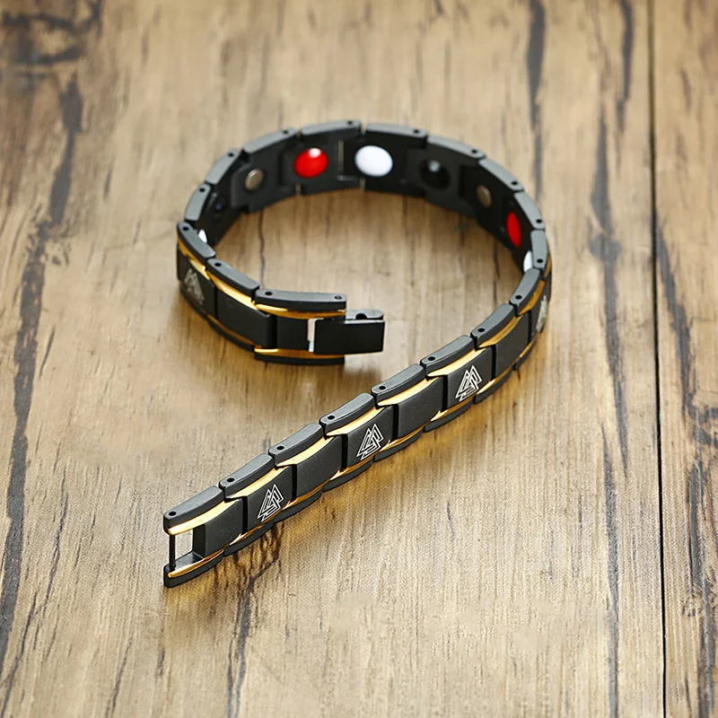 Магнитные браслеты Vnox из германиевой стали для мужчин мужское украшение с био