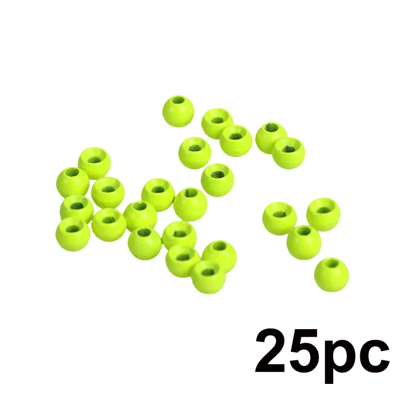 Fluo Yellow Maximumcatch 25 шт. 2,0-4,6 мм, вольфрамовые бусины для завязывания мушек, четыре цвета, материал для завязывания мушек, Аксессуары для рыбалки - Цвет: Fluo Yellow