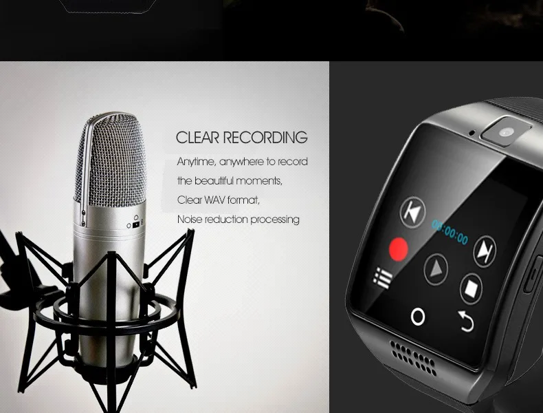 Q18 SmartWatch Поддержка sim карты Шагомер Смарт часы с Сенсорный экран камеры TF Bluetooth для