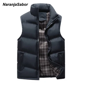 Осенняя мужская куртка NaranjaSabor 2020, жилет без рукавов, зимние повседневные мужские пальто, мужской жилет с хлопковой подкладкой, утепленный жилет 4XL