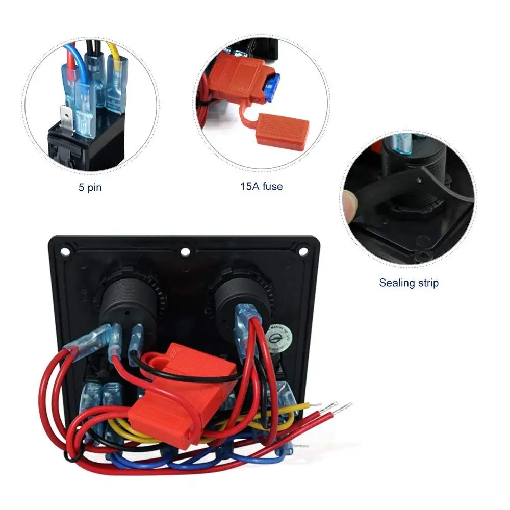 USB Автомобильное зарядное устройство вольтметр 8 банд клавишная панель