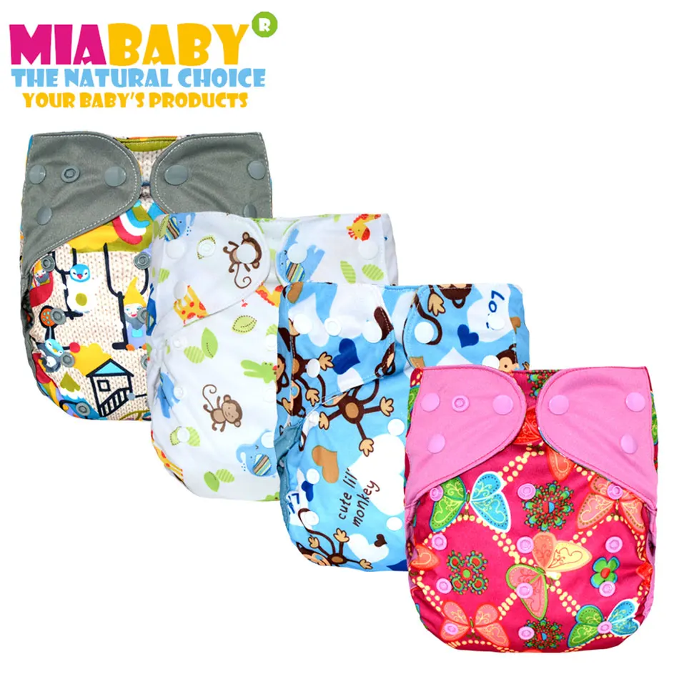 Miababy onesize тканевый подгузник, многоразовый, моющийся, водонепроницаемый и дышащий, подходит для 3-15 кг