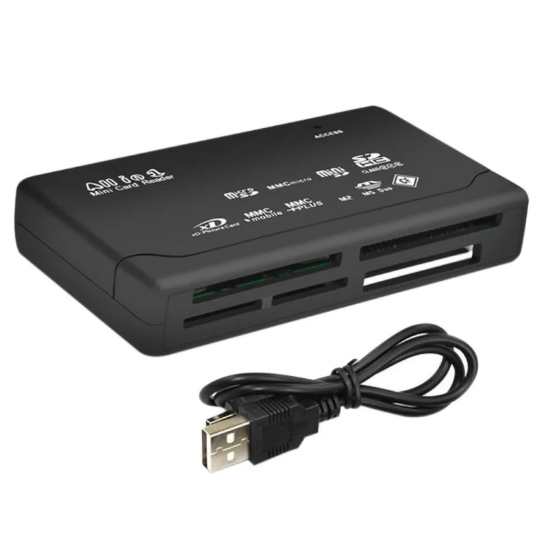 Все в одном USB кардридер USB 2,0 12 Мбит поддержка CF/MD SD/Mini-SD/SDC MMC/MMCII/RS-MMC XD MS/MS-MG T-Flash