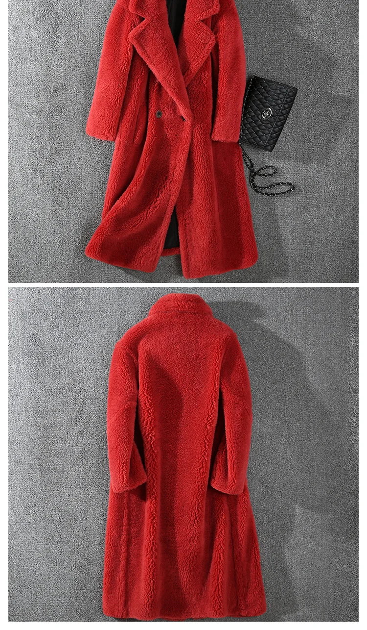Fur Coat Women Winter Super Warm Wool Outwear Teddy Bear Icon Coat rf0166