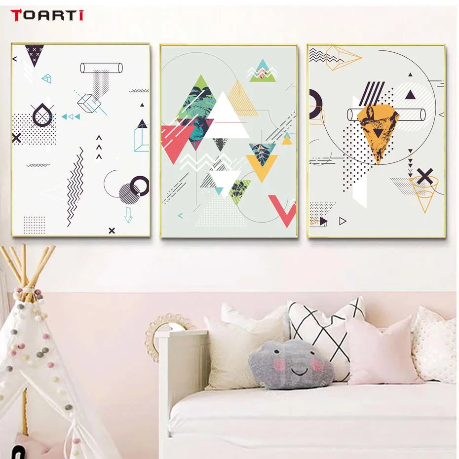 Геометрия холст художественные плакаты и принты абстрактная голова быка картины