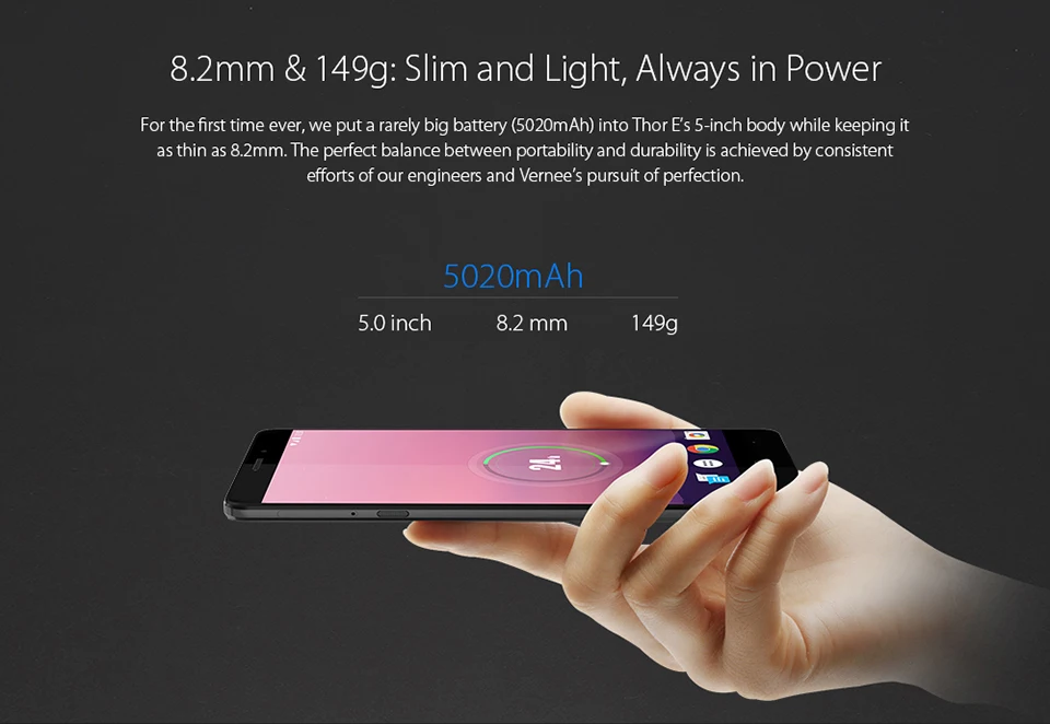 Vernee Thor E " HD 4G LTE мобильный телефон MTK6753 Восьмиядерный Android 7,0 сотовые телефоны 3G ram 16G rom 5020 mAh смартфон с отпечатком пальца