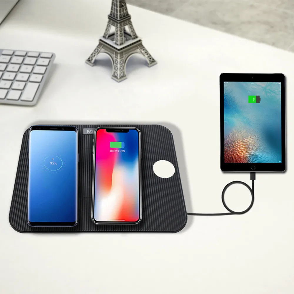 Беспроводное зарядное устройство EPULA 4 в 1 для Apple Watch и IPhone XS Max Samsung S9 US Plug|Зарядные
