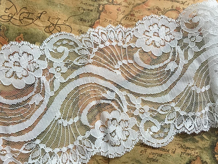 3yards/lot 10.5 cm width Off White Jacquard Mesh Lace Trim Vintage Lace Trim Cluny Lace Trim Ribbon No Elastic SC215