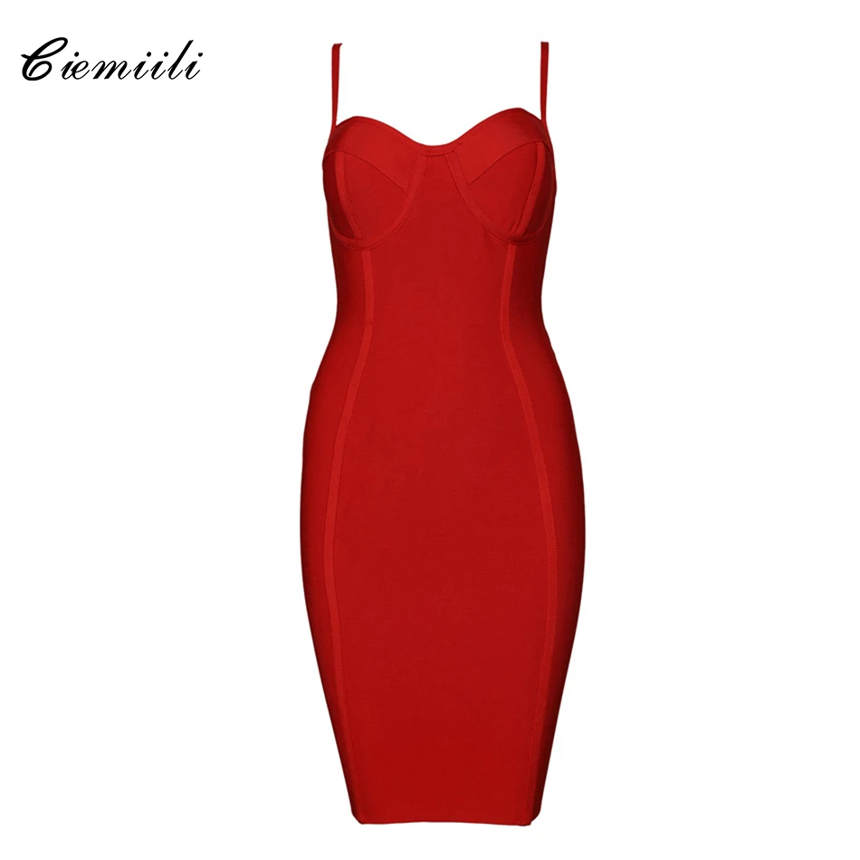 CIEMIILI Спагетти ремень без бретелек выше колена одноцветное летнее Бандажное