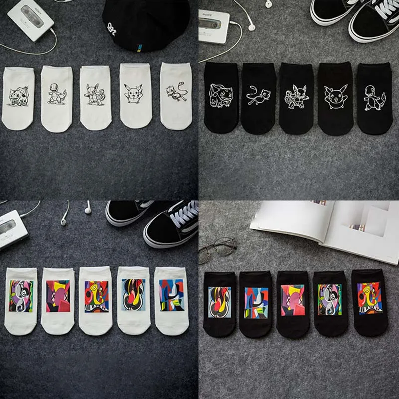 Милые короткие носки с героями мультфильмов Харадзюку женские модные милые короткие Носки с рисунком хипстерские забавные носки для домашних животных