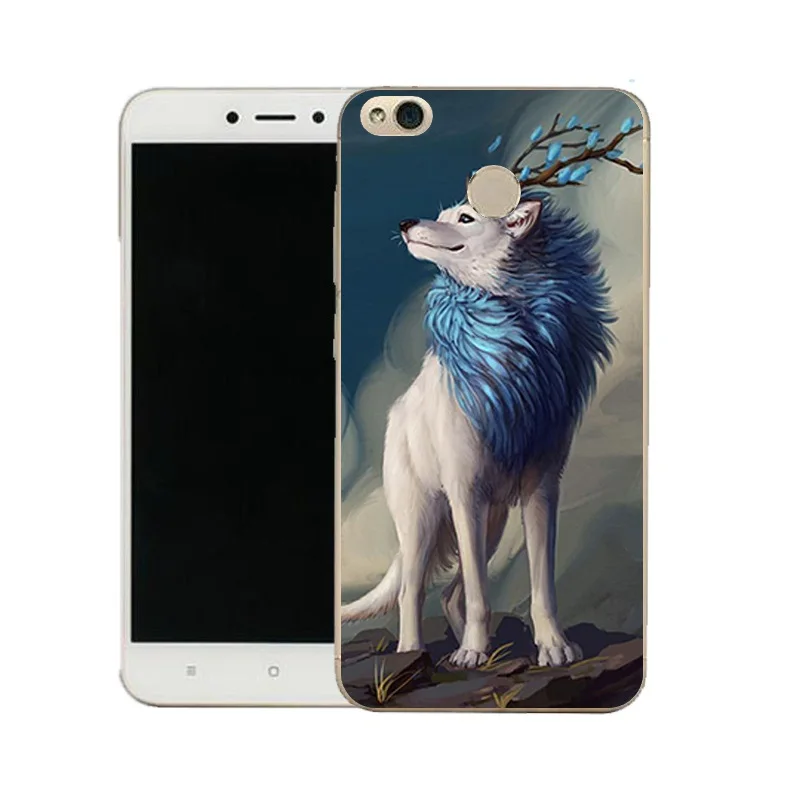 QMSWEI Clear Phone Case For Mi 6 5 5s note3 Redmi note4x 4x 3s 5a 4a note5a Painted TPU Soft Flora Leaf Wolf PaintingCover |