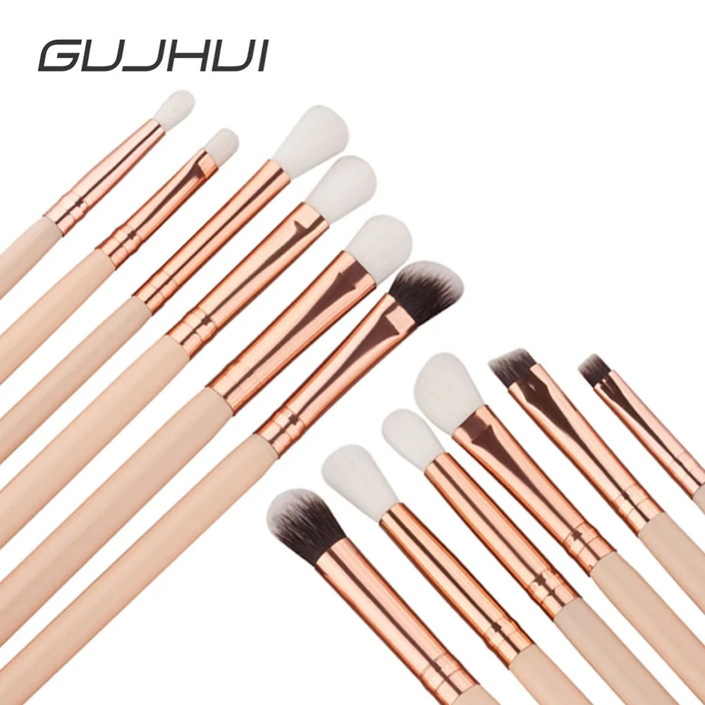 Профессиональные кисти для макияжа GUJHUI 12 шт. smudge brush eye makeup brushesmakeup brush set