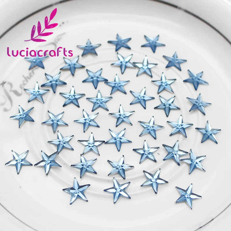 Lucia crafts 200 шт./лот 12 мм в форме звезды Стразы плоская спина, кабошон, поставка украшения DIY аксессуары ручной работы G0405 - Цвет: C5 Light Blue