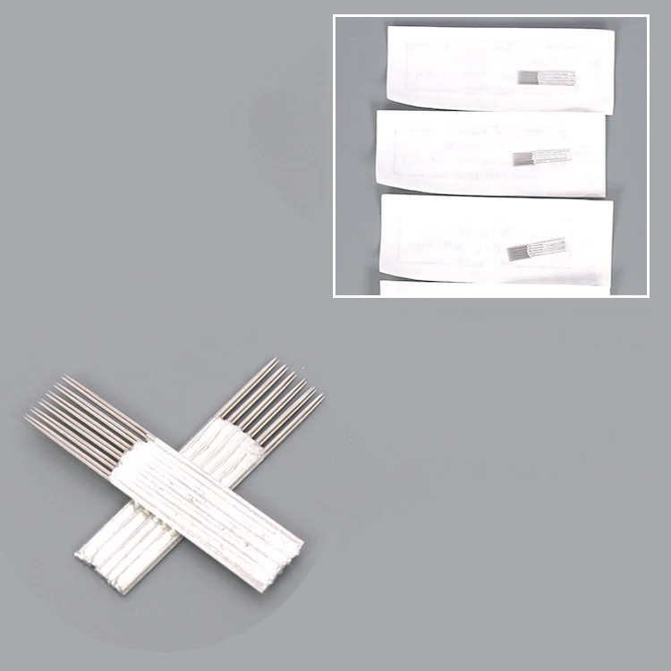 Двойные лезвия для 6 игл бровей иглы микроблейдинга двухрядные ручные 15
