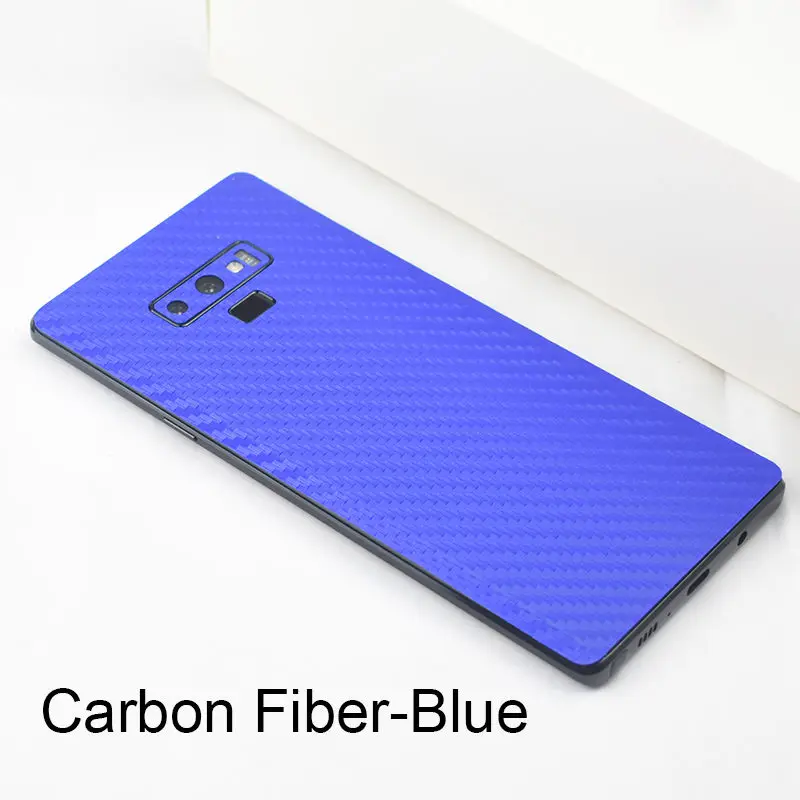 Carbon Fiber Blue Защитная пленка для Samsung Galaxy Note 9, 8, 10, S8, S9, кожа, углеродное волокно, дерево, Защитная Наклейка для Samsung S9, S8, S10e, S10 - Цвет: Carbon Fiber Blue
