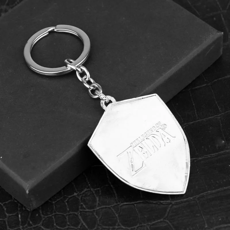 The Legend of Zelda Cosplay Keychain Metal Alloy Shield Enamel Car Key Ring Holder Accessories Props Gift