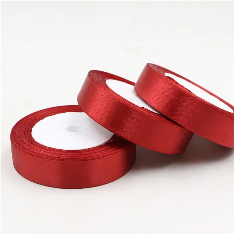 Оптовая Продажа красное вино Свадебное Ремесло односторонняя атласная лента для