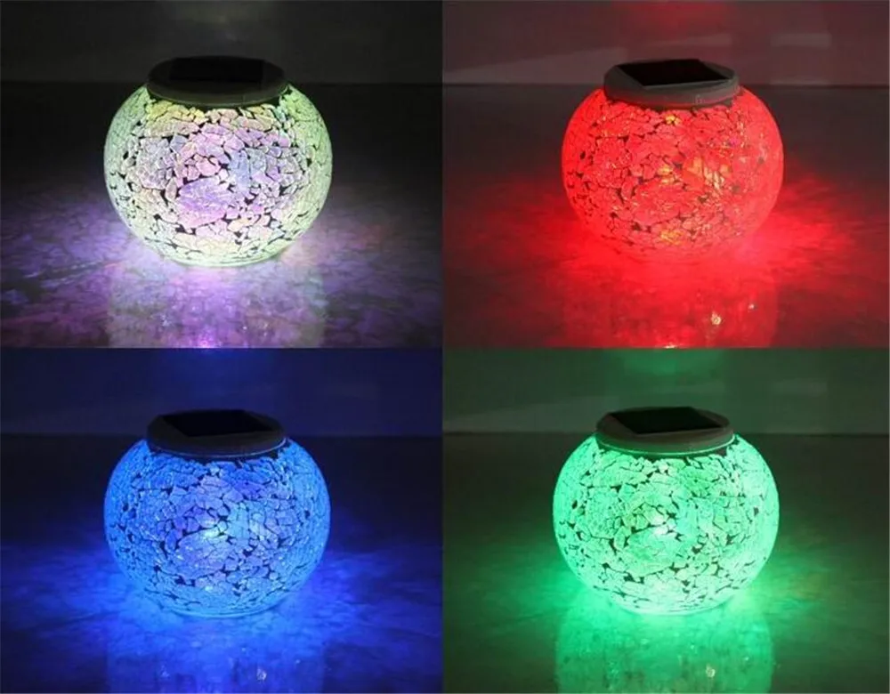 Новинка серебряное покрытие цветная светодиодная солнечная стеклянная банка