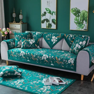 flower 1pcs Шенилловая ткань, чехол для дивана, современный чехол для дивана, декор для гостиной, нескользящий диван, полотенце, домашний текстиль, чехол для дивана - Цвет: flower 1pcs