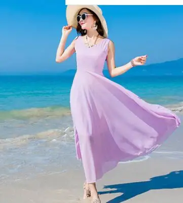 

1 шт./лот женское длинное однотонное пляжное платье в богемном стиле женское шифоновое длинное платье с V-образным вырезом