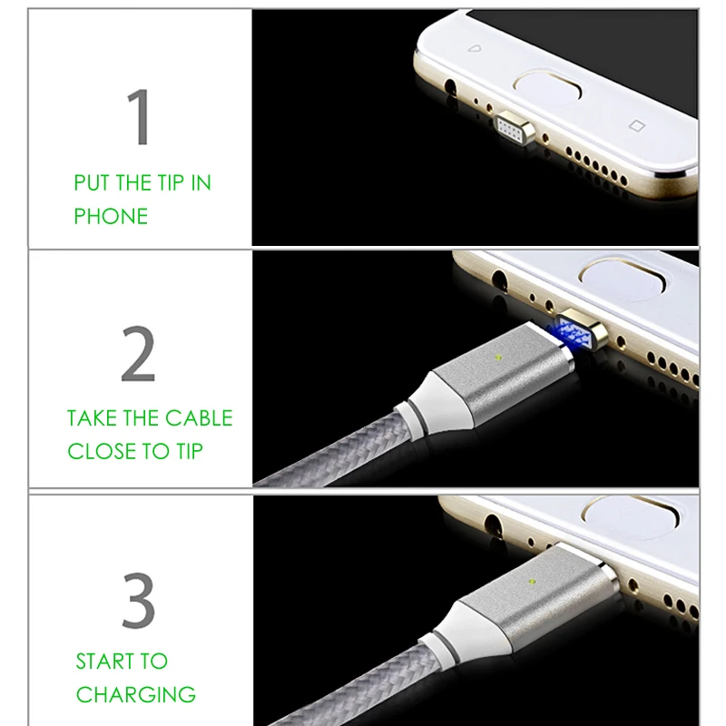 Магнитный кабель Lightning для iPhone и iPad 3 FT Gen 5 (серебристый) | Автомобили мотоциклы