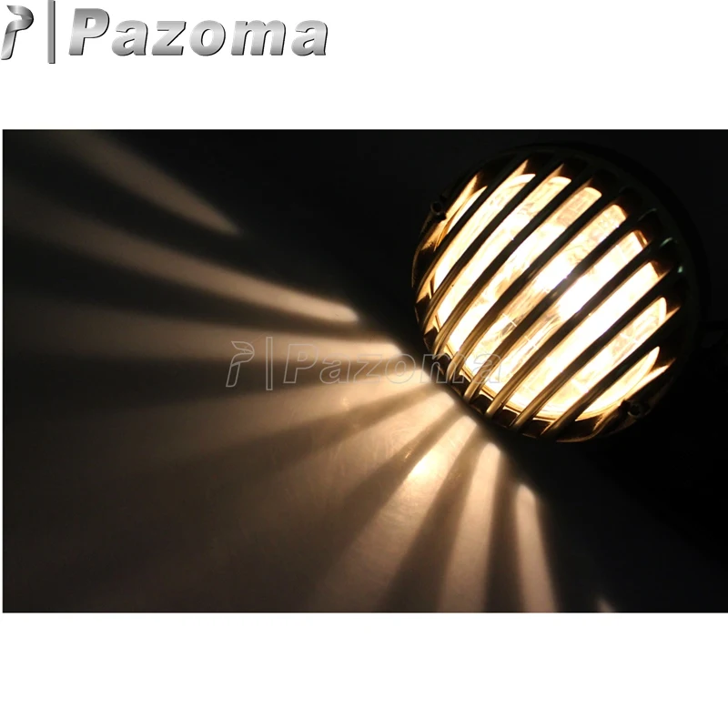 Латунные алюминиевые передние фары для мотоцикла с креплением на гриль H4 12 В