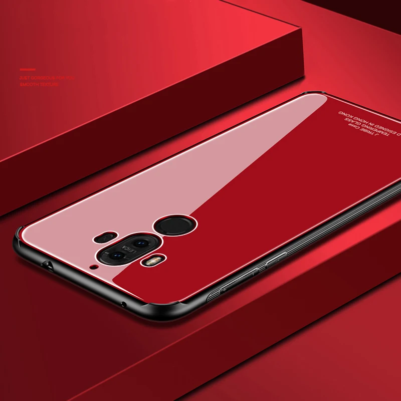 Чехол MAKAVO для Huawei Mate 9 Pro роскошная задняя крышка из закаленного стекла гибридный